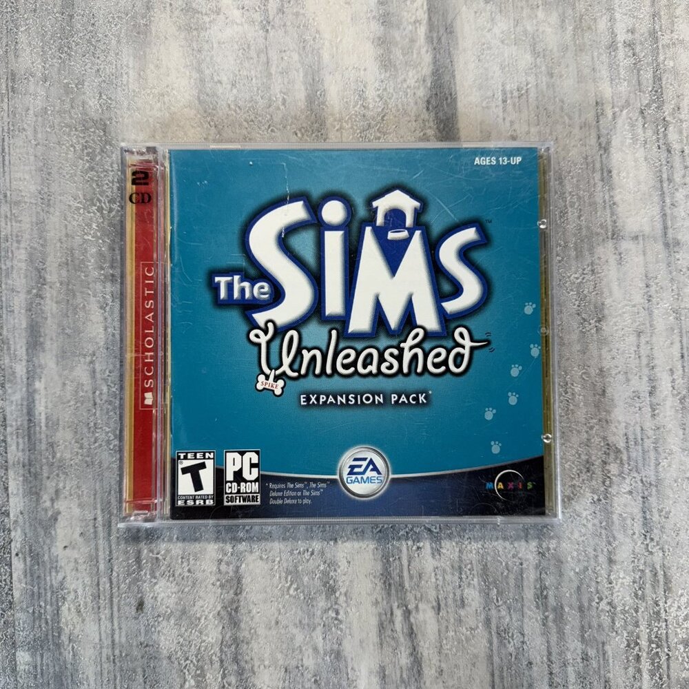 The Sims Unleashed Expansion Pack Pets PC CD-ROM 2 Disc Windows 95 98 XP Maxis